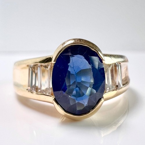 Ring 750 Gold 0.50 ct Diamanten 1.10 ct. Saphir Gr: 61 (19,4 mm Ø) änderbar - Picture 17 of 17