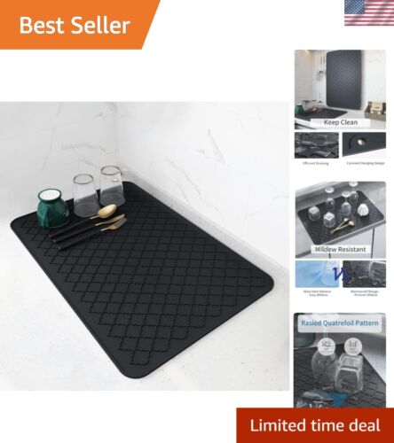 Heat Resistant Silicone Dish Drying Mat - Versatile 16" x 24" Kitchen Gadget