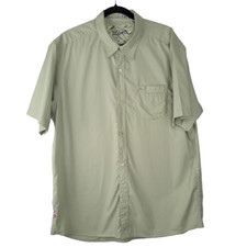 Quicksilver XL Green Men Short Sleeve Button Down Skateboard Beach