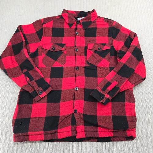 Highland Originals Flannel Jacket Shacket Shirt Men Large Red Black Fleece Lined