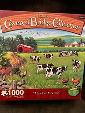 J. Charles Covered Bridge Collection Meadow Meeting 1000 Pc Puzzle 27x20 New