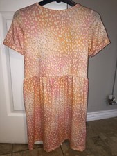 Pretty Little Thing Ladies Orange Peach Pink Dress Size 10 Brand New