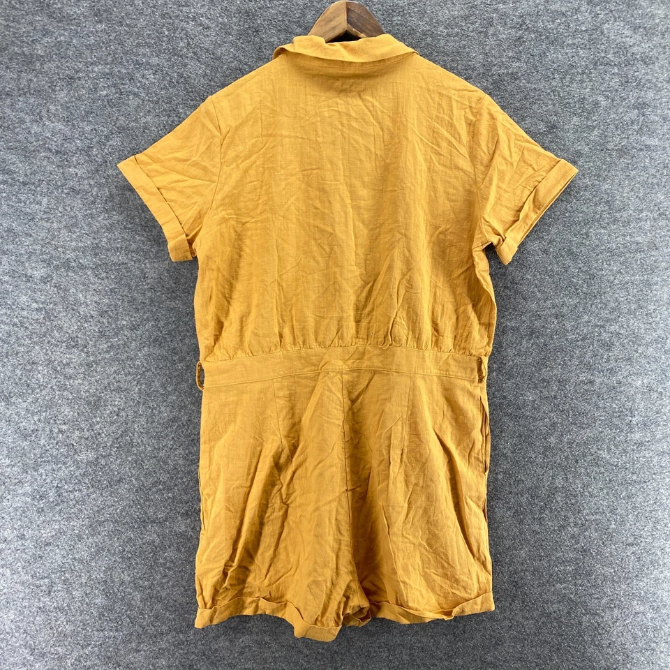 Mono sin marca para mujer L grande naranja cuello manga corta botón algodón Foto 2 de 4