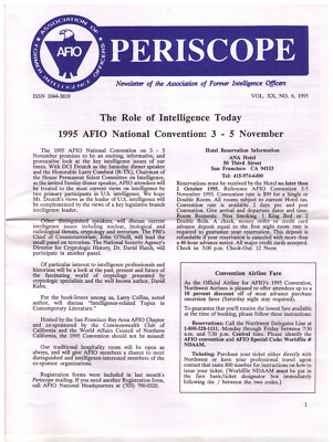 Periscope Newsletter Association of Former Intelligence Officers NO. 6, AUG 1995