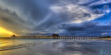Ceramic Backsplash Tile Mural Beach Scene Seaside - Storm Front at Naples Pier