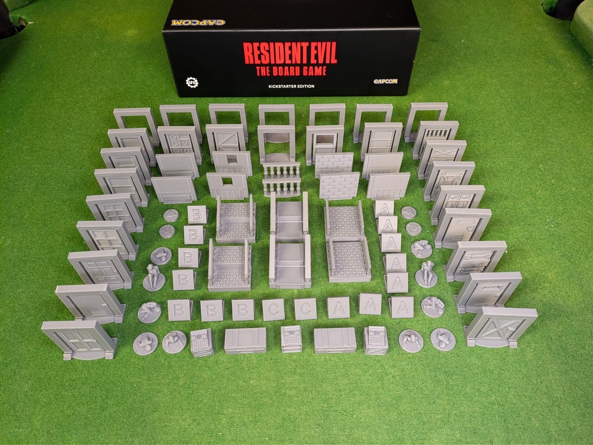 RE1 79 Piece Board Game set Doors Walls Stairs Items