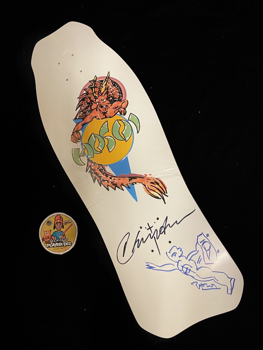 SUPER RARE SIGNED Christian Hosoi & Pops OG Hammerhead Skateboard