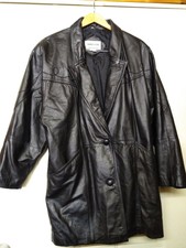 Fitz Wright Leather Jacket Womens Size M Black 100% Leather