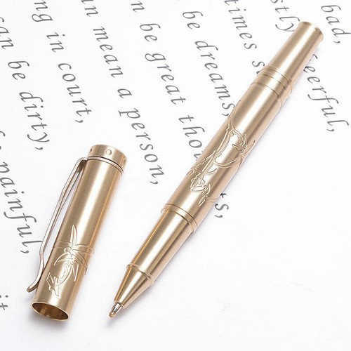 Solid Brass Pocket Ball Pen Signature Pen Perfect for Outdoor Office Stationery - Picture 8 of 8