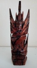Vintage Vishnu Riding Garuda Bird Indian Hinduism Hand Carved Wooden Sculpture