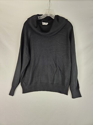 Vtg 80s Priority One Lane Bryant Black Cowl Neck Sweater Plus Size 40 (20w) 