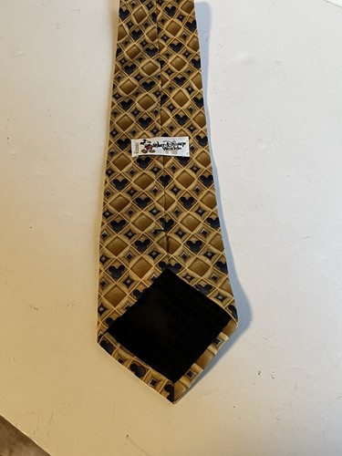 VTG Disney WDW Mickey Mouse Head Pattern Silk Necktie Tie Blue Gold Lot of 2 EUC - Picture 6 of 15