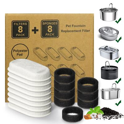 Cat Water Fountain Filters,16 Pack Cat Fountain Filters for