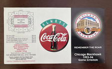 Chicago Blackhawks 1993-94 - Calendario de bolsillo / Calendario - Hockey de la NHL - Coca Cola
