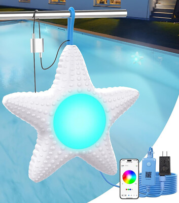 Doosela Starfish LED Pool Lights w/ APP Control, 10W RGB Dimmable Underwater