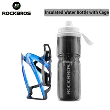 Botella de agua aislante ROCKBROS con jaula 750 ml hervidor de agua para bicicleta y soporte para PC