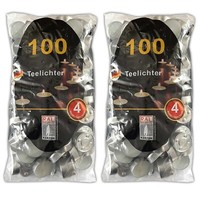 200 Teelichter Weiss Brenndauer 4 Stunden Paraffin Windlicht Kerze Ohne Duft
