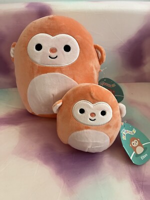 NWT 5  And 8  Squishmallows Elton Orange Monkey Set