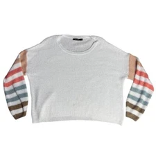 Doe & Rae Oversized Bobo Rainbow Balloon Sleeve Beach Sweater Size Large