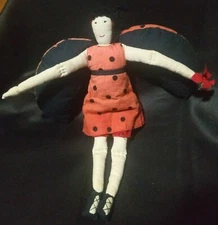 Handmade Ladybug Girl Soft Cloth Doll With Ladybug Wings and Dress