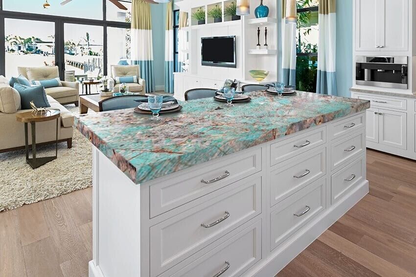 Amazonite Countertop, Gemstone Amazonite Table Top , Kitchen & Dining ...
