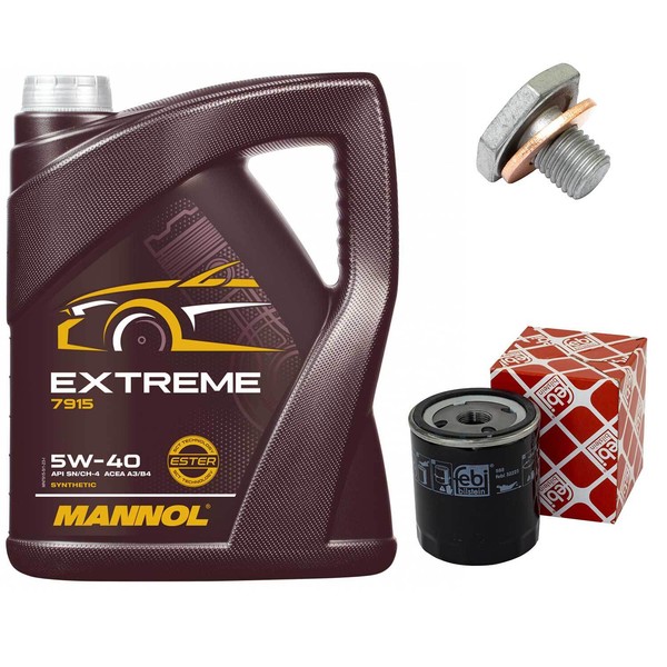 MotoröL Set 5W-40 5 Liter + ÖLfilter + Schraube FüR Citroen Xsara Peugeot 307-image