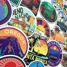 100 World Landmark Travel USA Sate City Skateboard stickers Luggage Laptop Decal