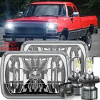 2PCS 5x7" 7x6" 300W LED Headlights Hi/Lo Beam For Dodge D150 D250 D350 Ram 50 H4