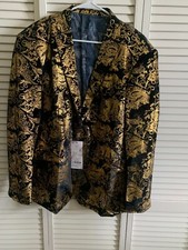 DAVID.ANN BLACK  GOLD TUXEDO JACKET XL NWT