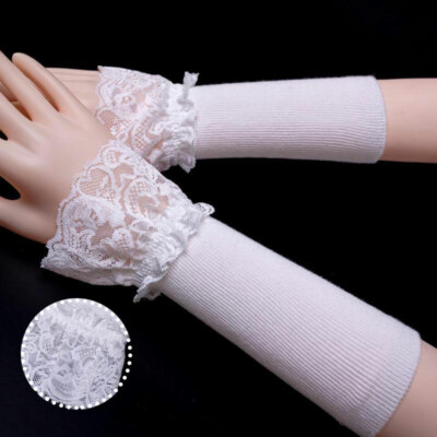 Spitze Falsche Ärmel Fall Winter Gestrickt Warm Bündchen Sonnenschutz Arm Hül  