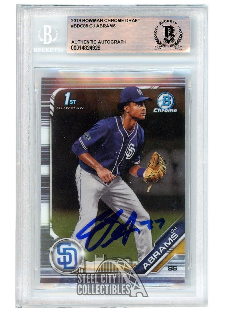 CJ Abrams 2019 Bowman Draft Chrome 1st Bowman Autograph RC Card #BDC-85 BAS