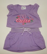 Vintage Build a Bear Purple 2 Piece Outfit - Embroidered CUTIE