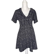 Nasty Gal Sz 8 Short Sleeve Mini Dress V Neck Black