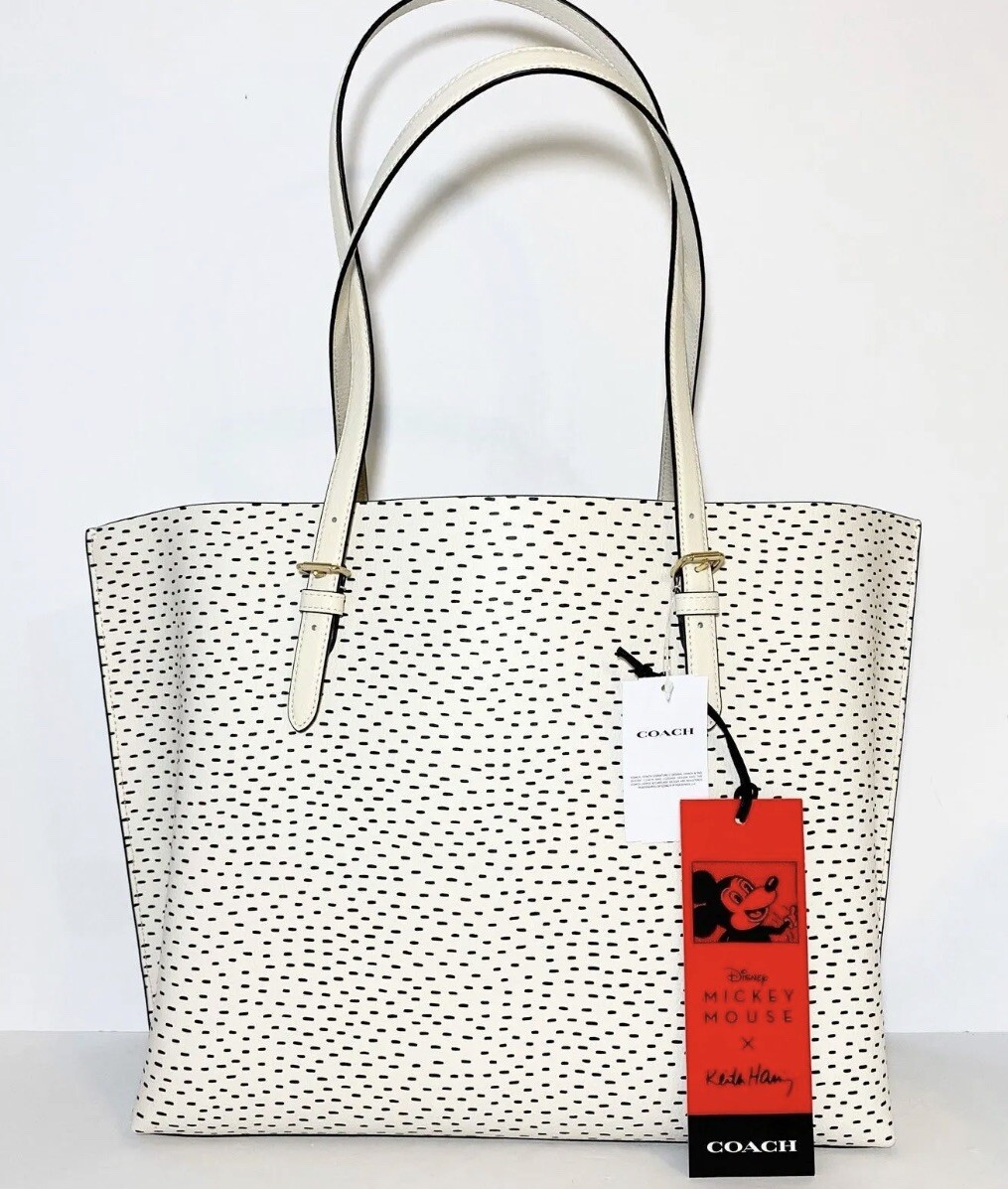 NWT Coach Disney Mickey Mouse X Keith Haring LARGE Mollie Tote | eBay