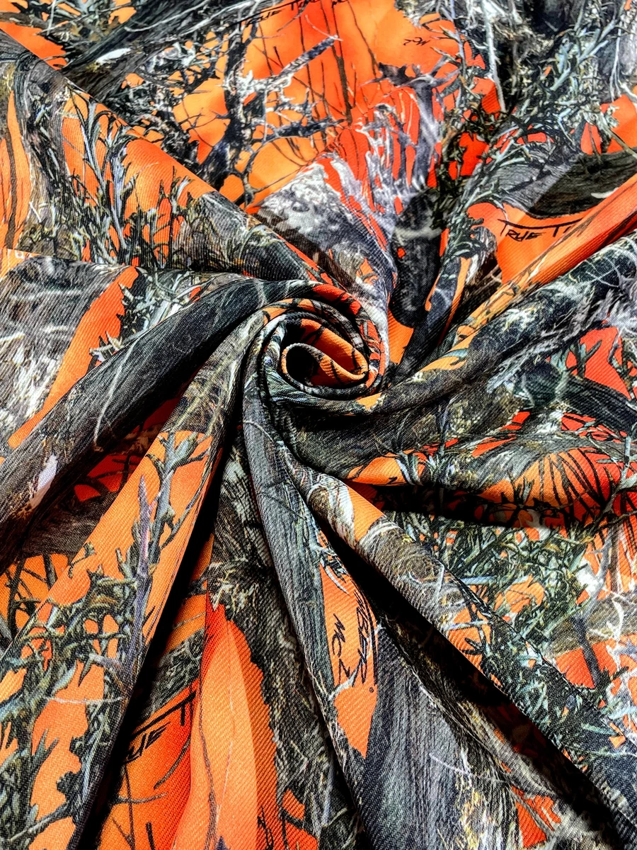 True Timber Hunting Camo MC2 Blaze Orange Twill Fabric Cotton Poly 60
