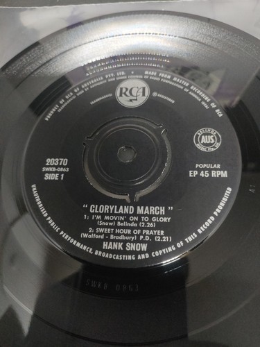 Hank Snow – Gloryland March 7" E.P. - Picture 2 of 4