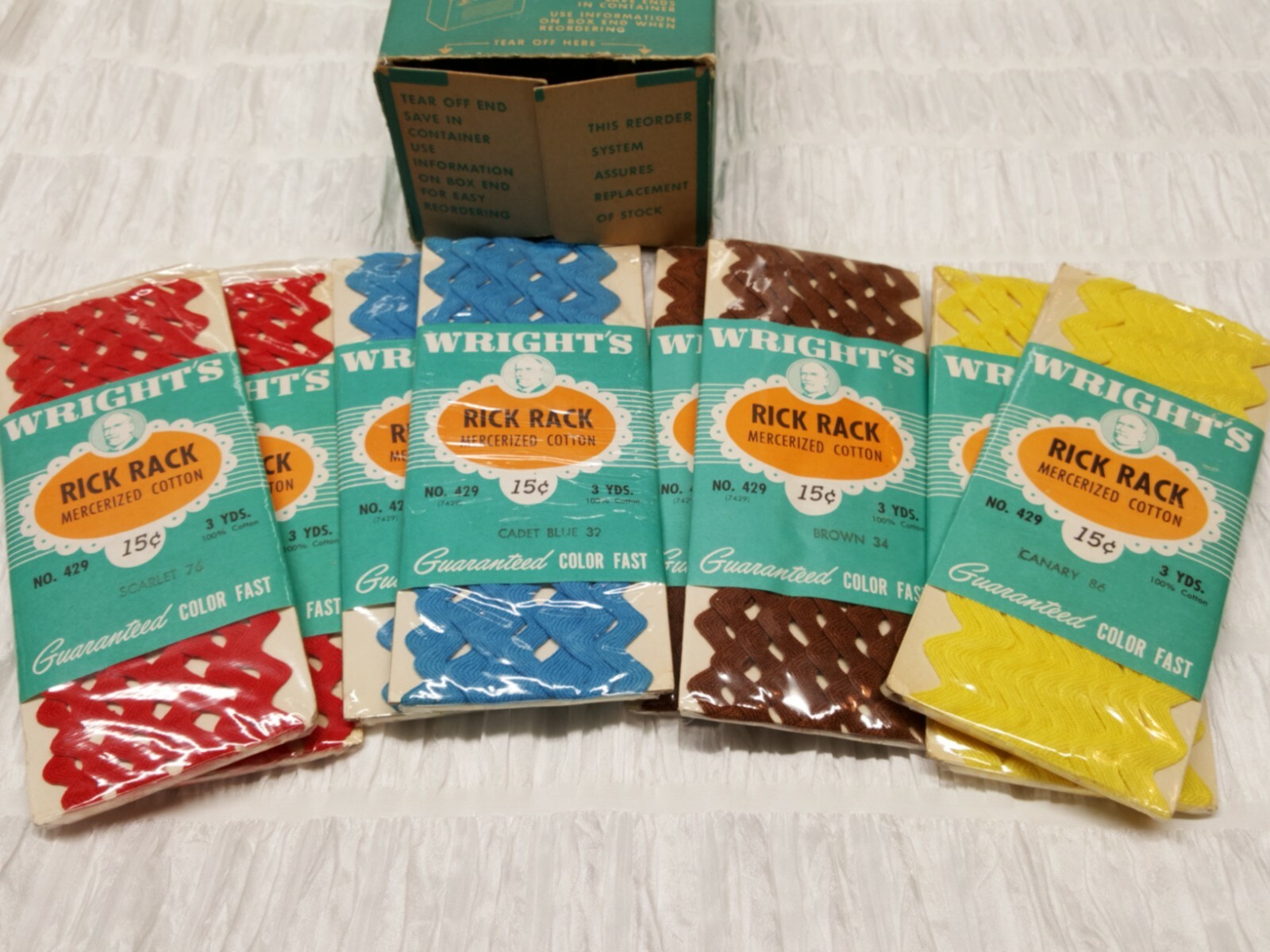 Vintage Wrights Cotton Medium Rick Rack 2 Packages 6 Yards Many Colors ...