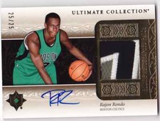 2006-07 Ultimate Collection RAJON RONDO Auto 3 Color Patch RC Rookie Card #d 25