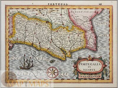 Portugalia et Algarve, Portugal map, Mercator Cloppenburgh 1630