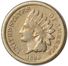1860 INDIAN CENT ROUNDED BUST BETTER DATE