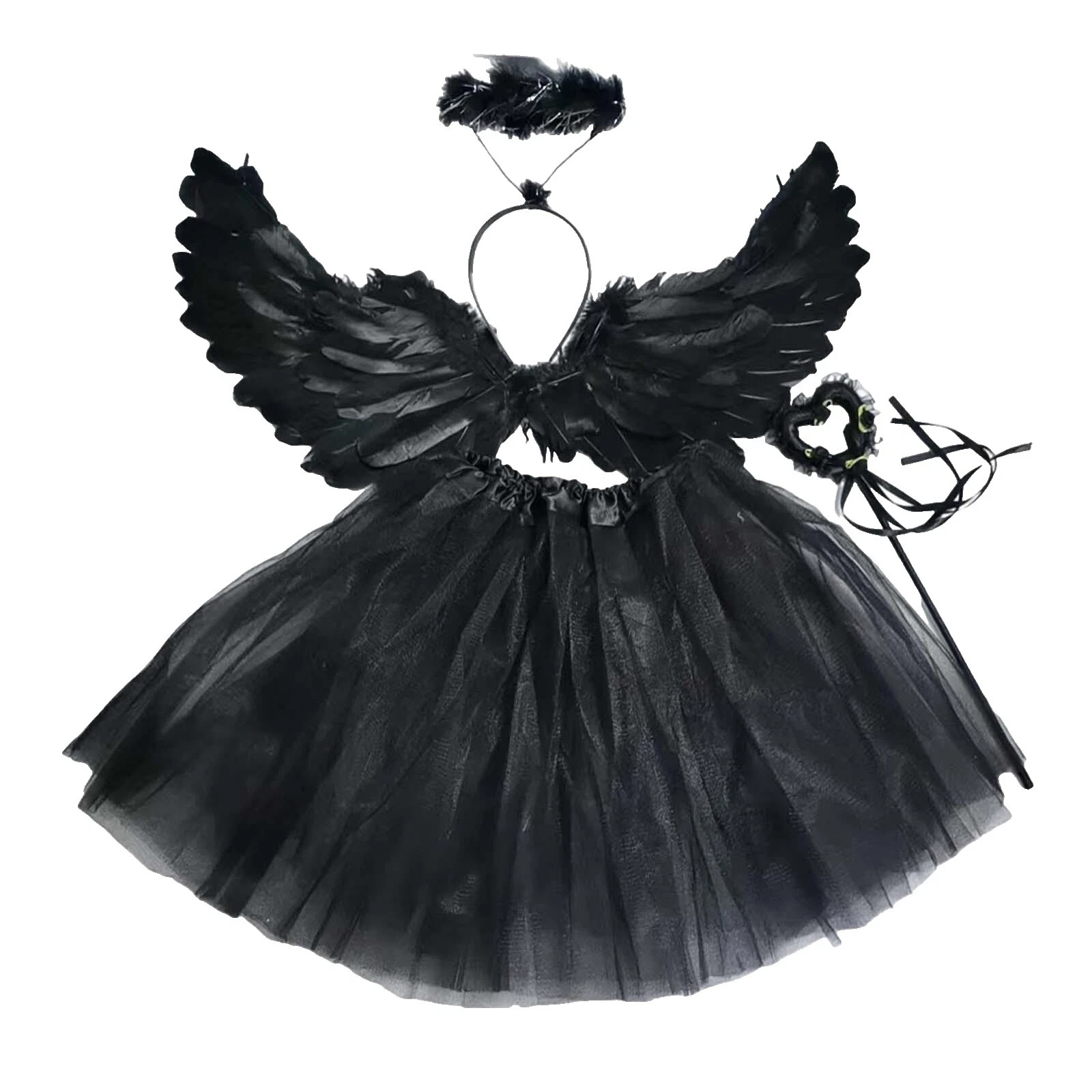 Vestido Negro de plumas disfraces para Niñas