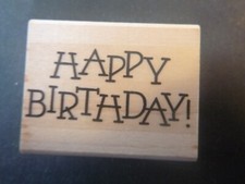 verse - "Happy Birthday" - Wood Mounted Rubber Stamp