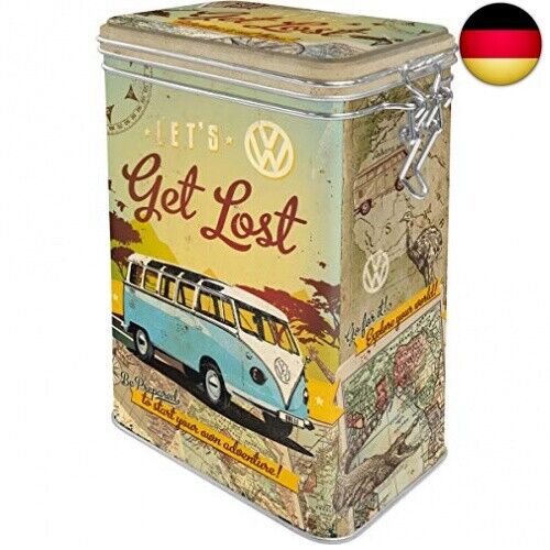 Retro Kaffeedose, 1,3 l, VW Bulli – Let's Get Lost – Volkswagen Bus Ges - Bild 1 von 6