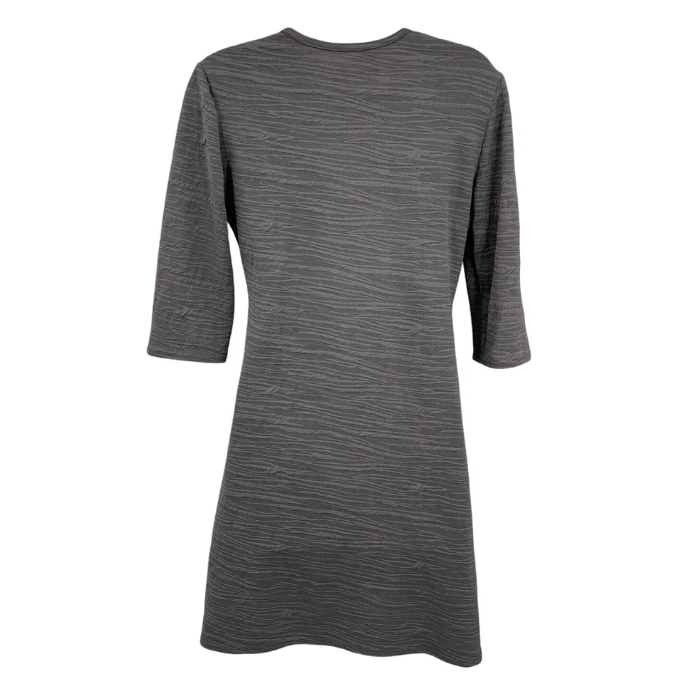 Vestido Laura Hlavac Mujer M Gris Texturizado Modesto Neutro Versátil Básico Simple Foto 2 de 4