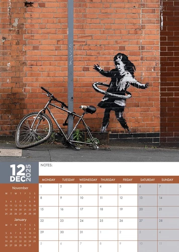 2025 Banksy Wall Calendar - A3 Size