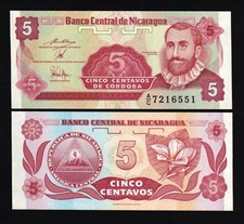 Nicaragua 5 CENTAVOS P-168 1991 x 1 Pcs Lot Bundle Flowers UNC Nicaraguan NOTE