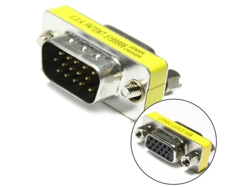 VGA SVGA Female Male 15 Pin Connector Gender Converter Adapter Coupler Extender - Image 3 of 4