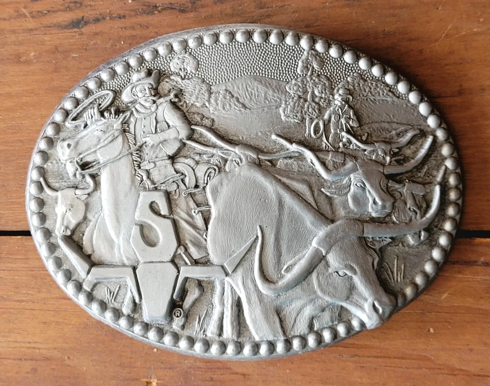 DE COLECCIÓN ZEE SERIE PREMIO DISEÑO RODEO HEBILLA DE CINTURÓN con CAJA ORIGINAL EE. UU. NUEVO EN CAJA Foto 2 de 4