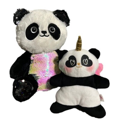 Panda Bears Plush Stuffed Animals Flip Sequin Unicorn Winged Kelly Toy Justice