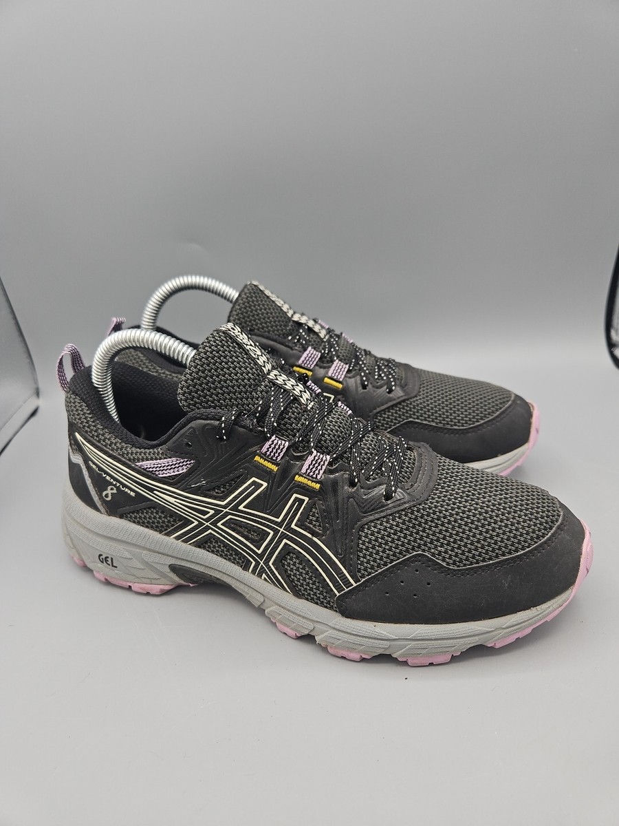 ASICS GEL VENTURE 8 WOMENS sz 8 WIDE BLACK PURPLE RUNNING